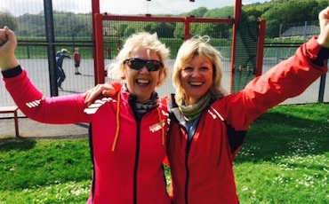 Jo Cann and Julie Lord on the first day of the ride today