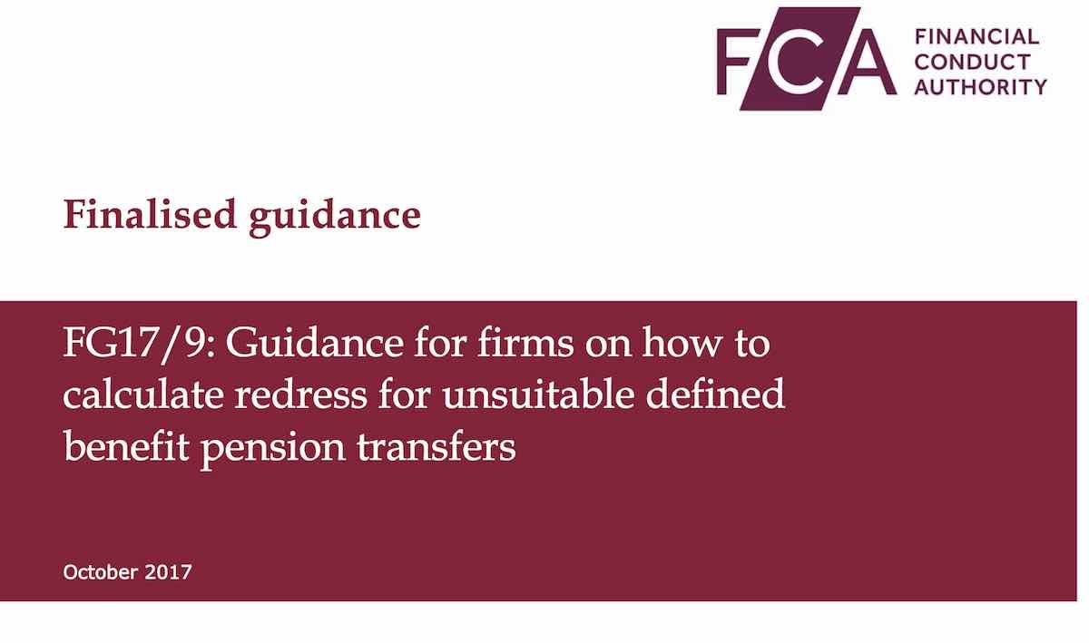 FCA FG17/9 pension redress guidance