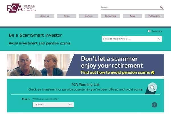 The FCA's ScamSmart website