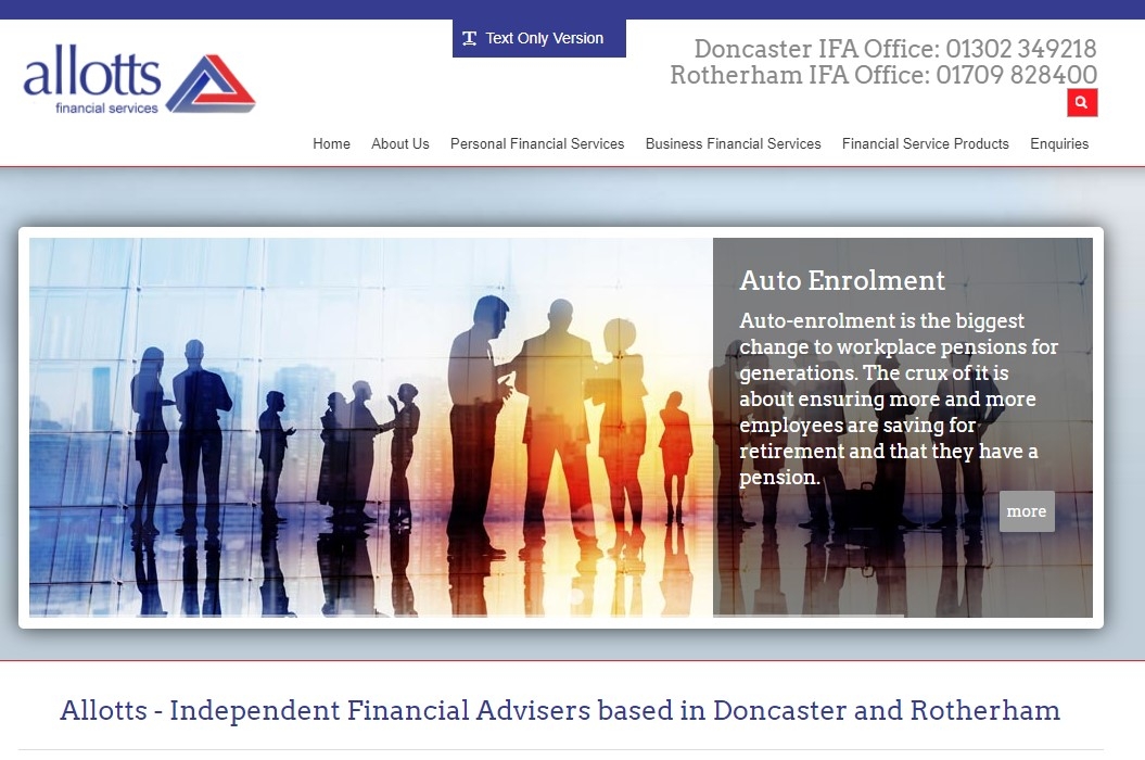 Allotts Financial Services' website