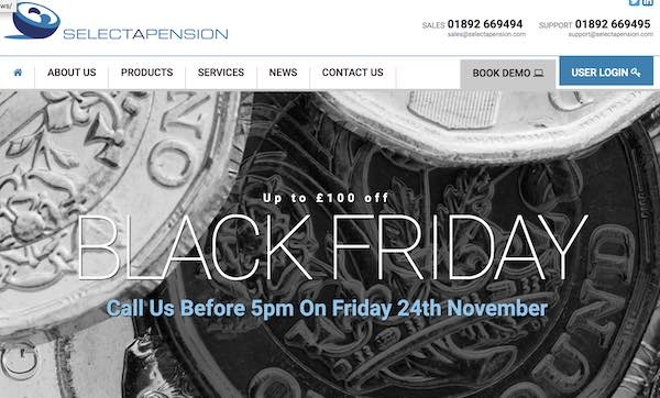 Selectapension's Black Friday promotion