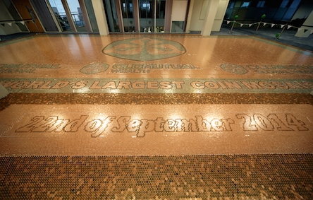 Old Mutual Wealth staff have become world record holders by building the largest ever coin mosaic