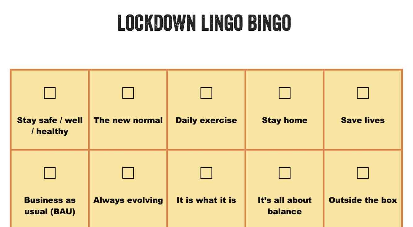 Part of 'Lingo Bingo' playing card