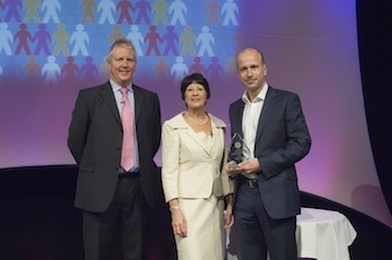 2012 winner Stephen Jones of Cooper Parry Wealth with Nick Cann and Marlene Shalton