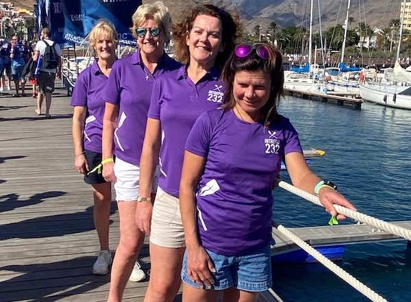 Rowers Alison Smithurst, Rosemary Satchwell, Julie Brady and Helene Monpetit