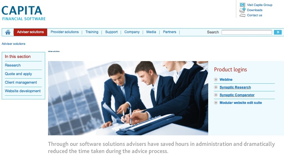 Capita Financial Software website