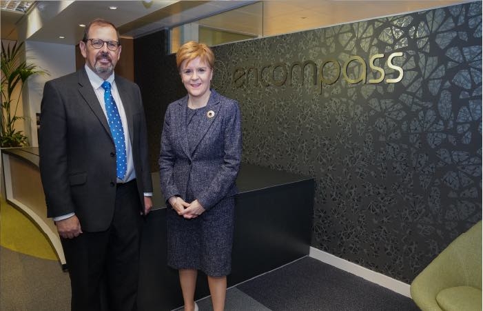 L-R: Wayne Johnson and Nicola Sturgeon (picture courtesy Encompass)