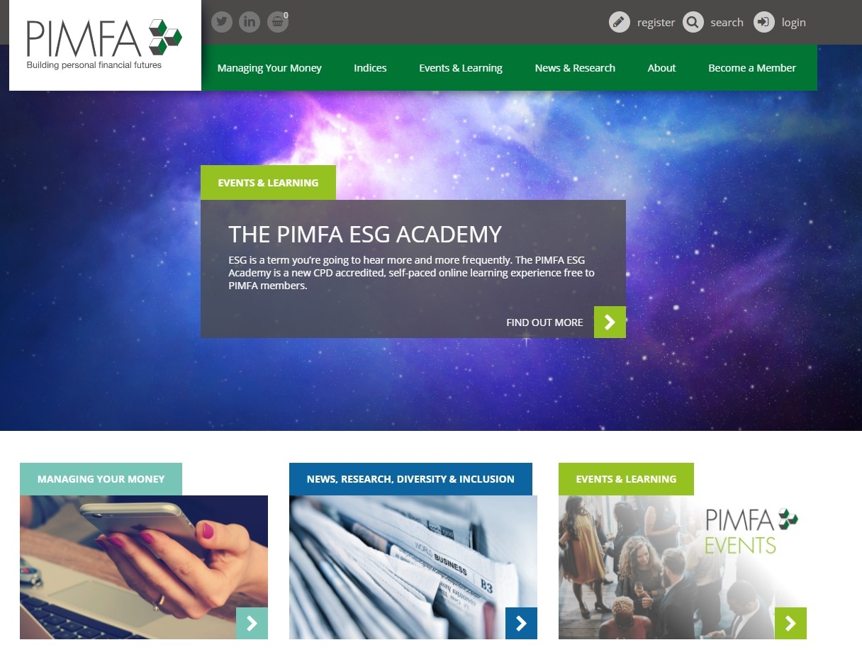 PIMFA's website