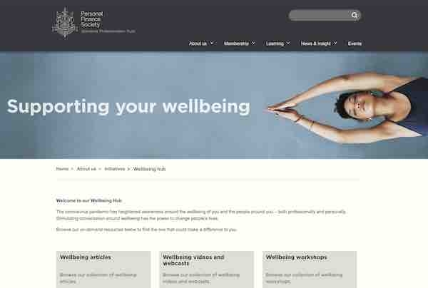 The Personal Finance Society's wellbeing hub