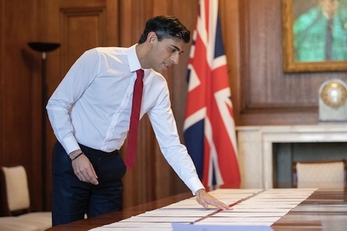 Rishi Sunak reviewing his Spring Statement