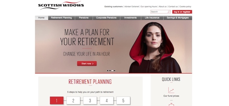 Scottish Widows' website