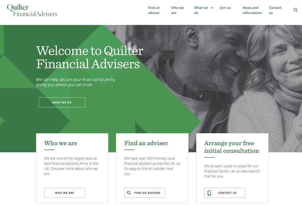 Quilter Financial Advisers' website