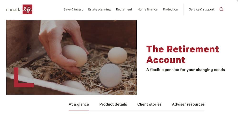 Canada Life Retirement Account website