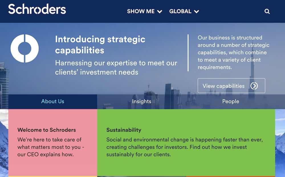 Schroders PW website