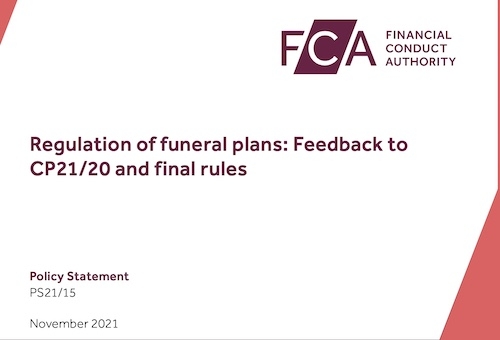 The FCA will regulate pre-paid funeral plans from July