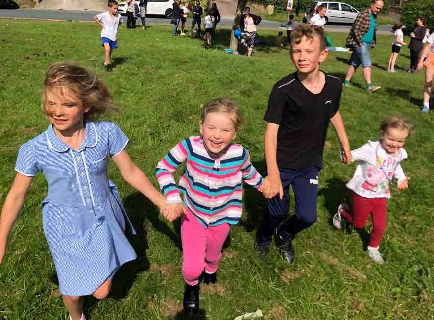 Fraser and friends enjoying the fun run. L-R Alice Tunstall, 8, Gary's daughter, Rosalind Tunstall, 5, Gary's niece, Fraser Tunstall, 11, Gary's son and Emmeline Tunstall, 2, Gary's niece