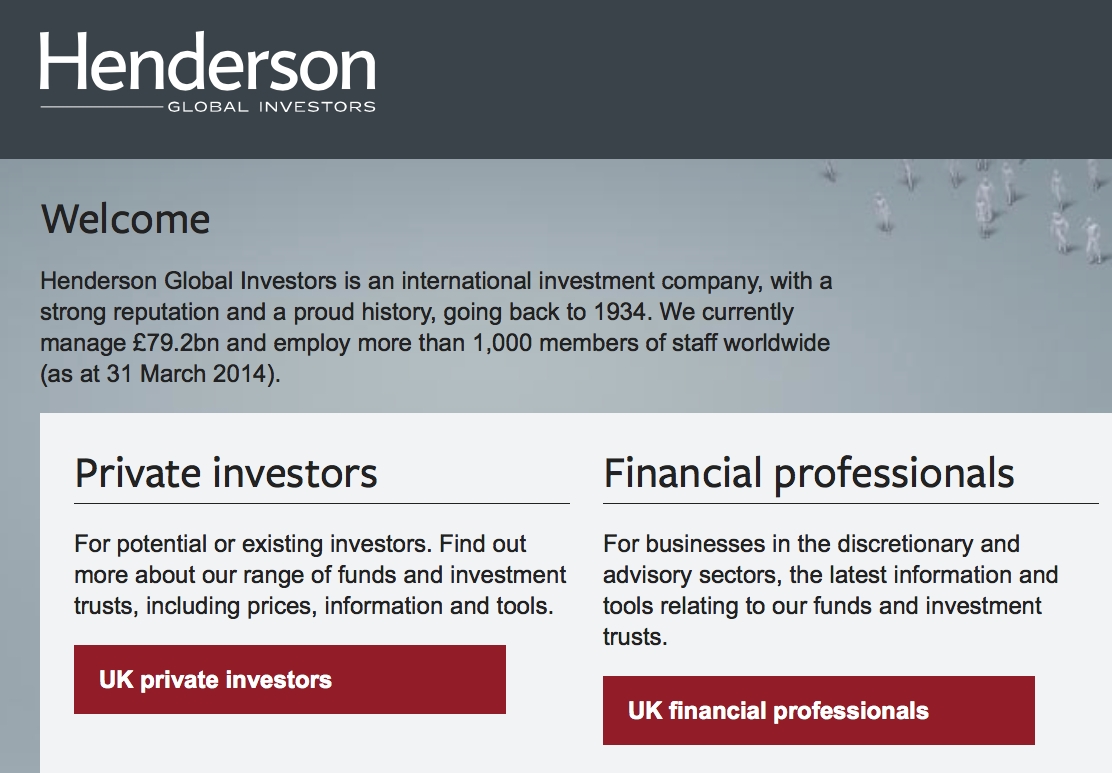 Henderson Global Investors' website