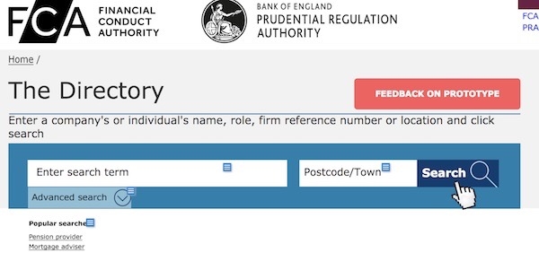 How the new FCA Directory may look. Source: FCA