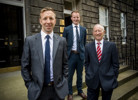 The team at Edinburgh office Director David Gow (L) Paraplanner Duncan Arthur (C) and Iain Duckworth (R)