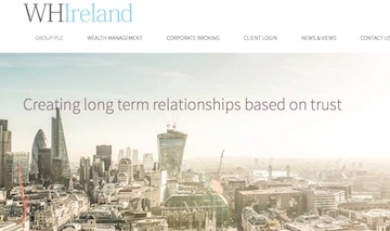 WH Ireland's website