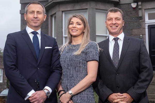 Charles Stanley's Aberdeen team: Scott Morrison (left) Linda Edward and John Redpath 