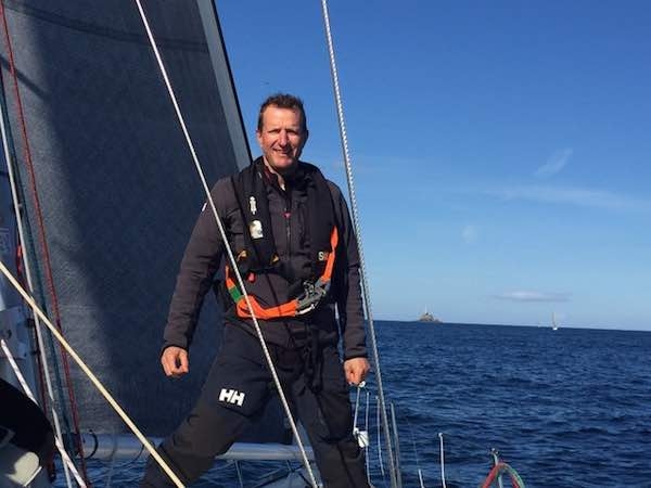 Carl Lamb, managing director of Almary Green, on board Rocket Dog II