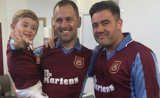 Joe Cole, Ryan Briggs and Ryan's son Nico