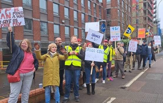 Strikers at TPR offices. Source: PCS