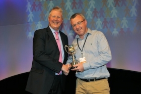 Shane Mullins, winner of the Tony Sellon award, with Nick Cann