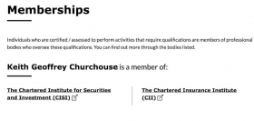 Typical FCA register professional status entry