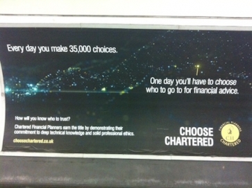 One of the CII adverts as seen on the London Underground