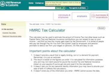 HMRC&#039;s tax calculator