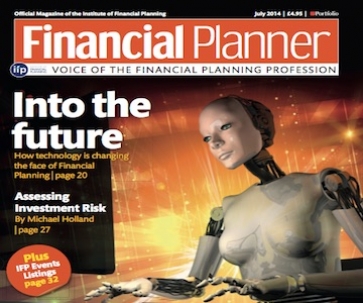 Front page of Financial Planner magazine in June 2014 on technology