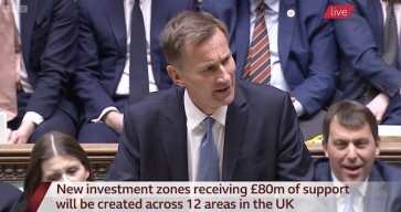 Chancellor Jeremy Hunt in the Commons today (Courtesy: BBC)