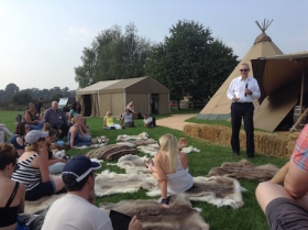 Rory Percival speaking at the Powwow yesterday in Aynho, Northamptonshire