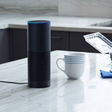 Courtesy of Amazon - the Echo device in a kitchen