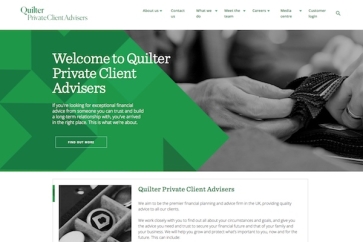 The Quilter Private Client Advisers website